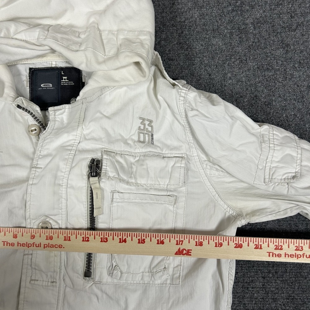 G-Star RAW Hooded Utility Biker Jacket - Off-White/Cream Women's Large #2610 - Picture 7 of 10
